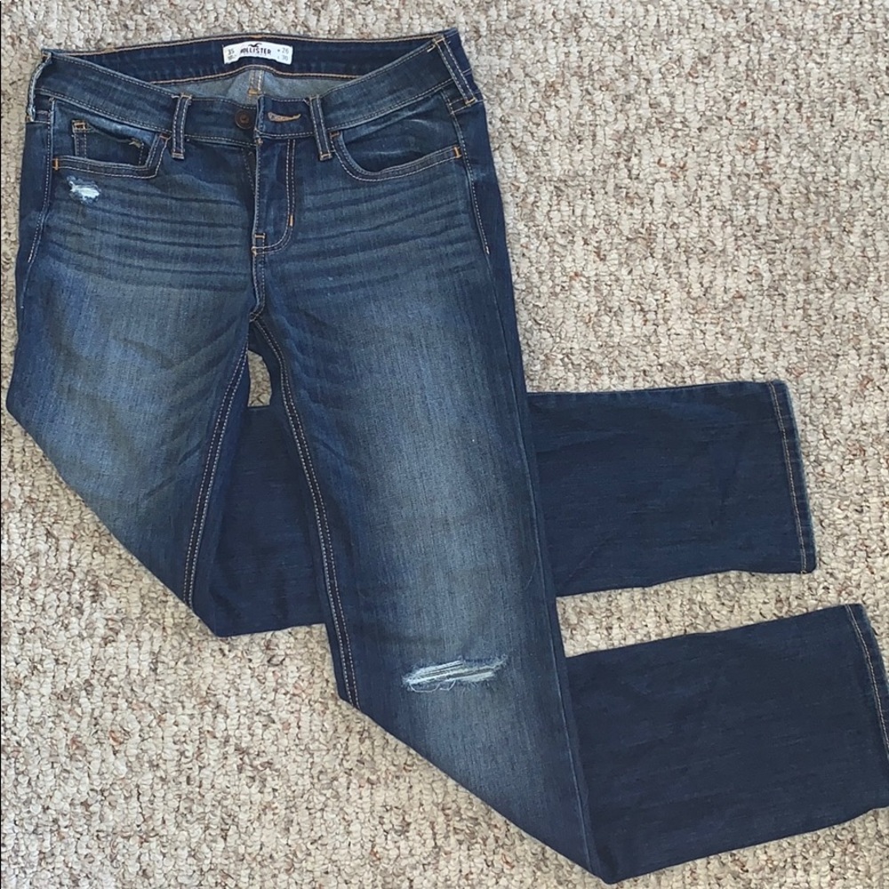 Dark, Slightly Distressed, Bootcut Hollister Jeans
